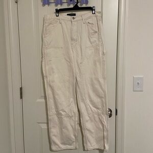 Aeropostale‎ women’s carpenter white cream loose fit relaxed jeans size 32/32